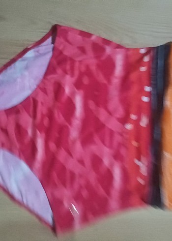 Kırmızı Drapeli 44 beden Kadın Mayo - Görsel 7