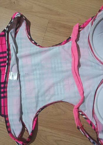 Kom 42 beden Pembe Mini Straplez Bağlamalı Mayo - Görsel 6