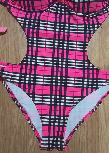 Kom 42 beden Pembe Mini Straplez Bağlamalı Mayo - Görsel 9