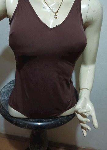 Kom Kadın Kahverengi V Yakalı mayo - Görsel 6