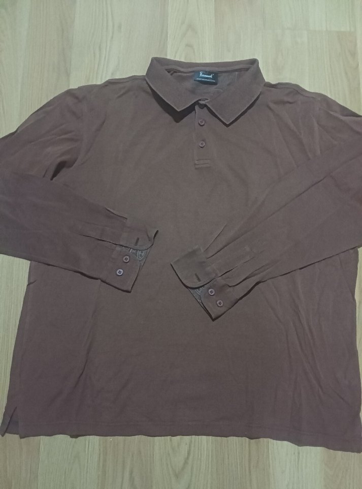 FORMENTİ 2XL Kahverengi Uzun Kollu Polo sweat - Görsel 2