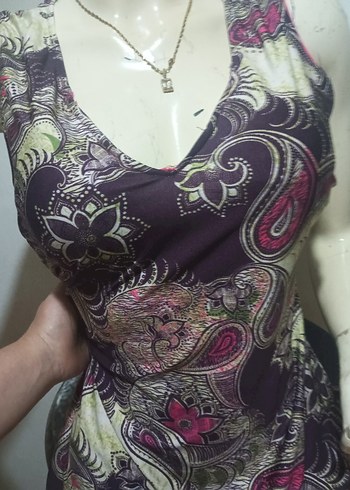 V Yaka Kolsuz Bohem Mını mayo 40 /42 - Görsel 2