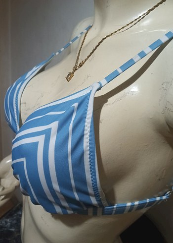 Kom Mavi İnce Askılı Bikini Üstü S/M - Görsel 5