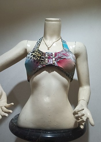 AyYILDIZRenkli Desenli Mini Askılı Bikini ÜSTÜ 42/44 - Görsel 4