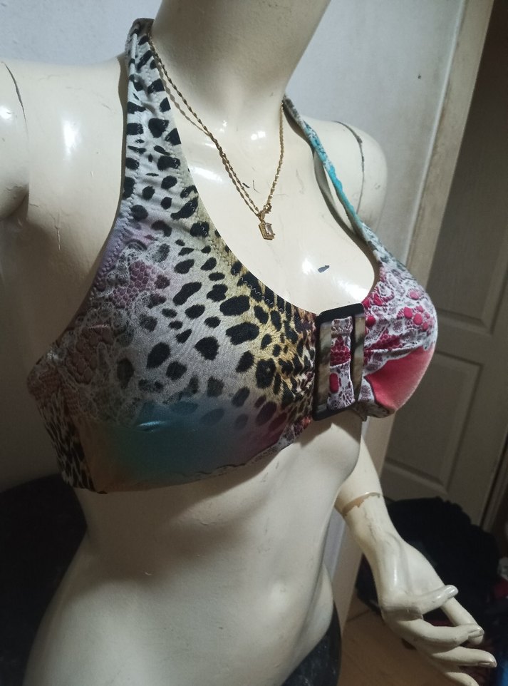 AyYILDIZRenkli Desenli Mini Askılı Bikini ÜSTÜ 42/44 - Görsel 2