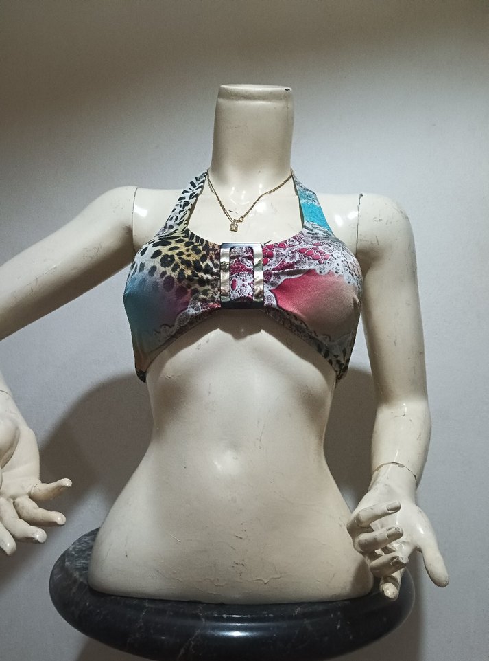 AyYILDIZRenkli Desenli Mini Askılı Bikini ÜSTÜ 42/44 - Görsel 4