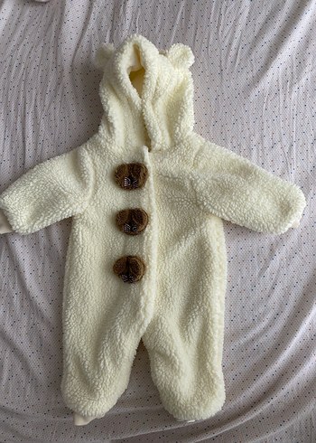 Beyaz Peluş Bebek Tulumu - Görsel 3