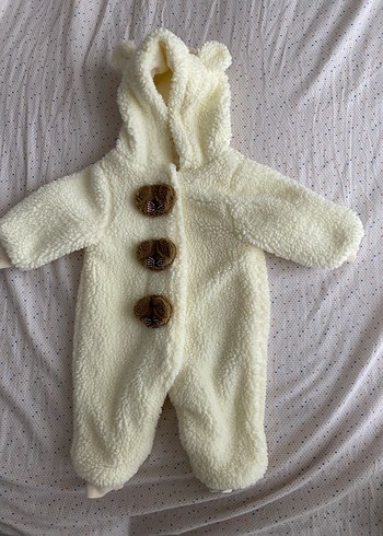 Beyaz Peluş Bebek Tulumu - Görsel 2