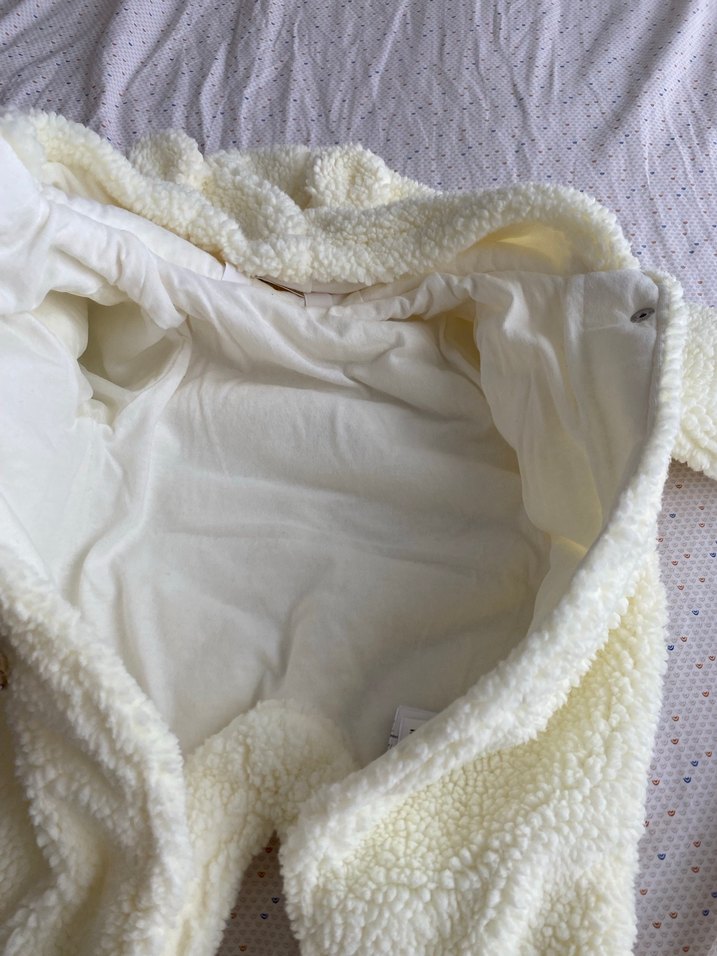 Beyaz Peluş Bebek Tulumu - Görsel 5