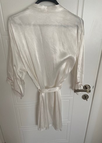 Beyaz Midi Kadın Sabahlık - Görsel 3