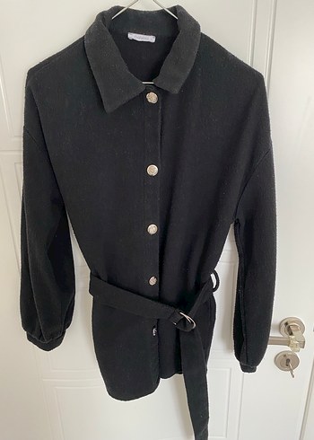 Düğmeli Siyah kadın gömlek - Görsel 3