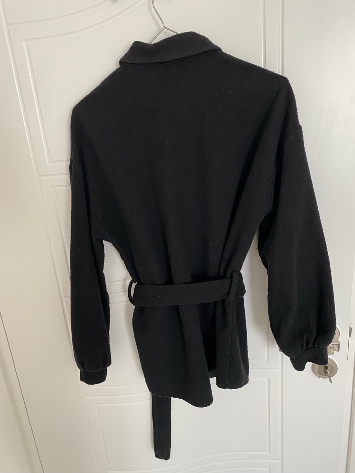 Düğmeli Siyah kadın gömlek - Görsel 4