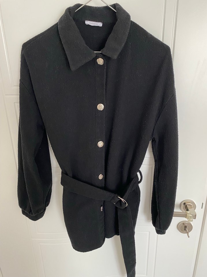 Düğmeli Siyah kadın gömlek - Görsel 3