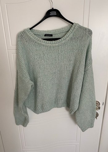 Mine yeşili Örgü Kadın  Kazak - Görsel 2