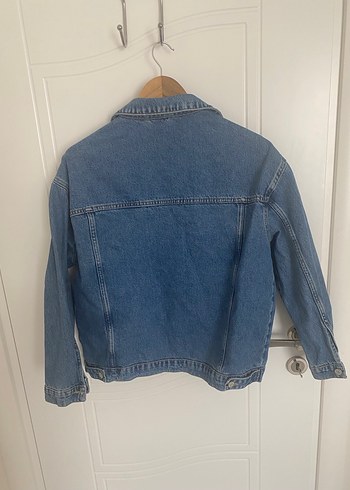 Düğmeli Mavi Kadın Denim Ceket - Görsel 3