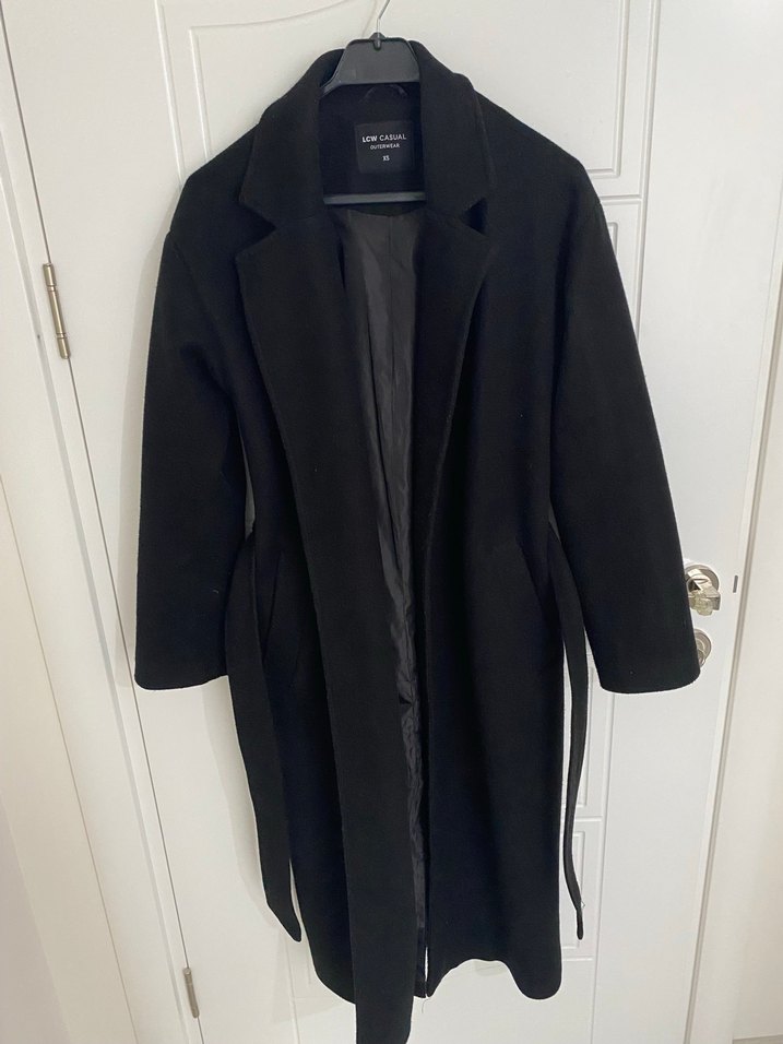 Kemerli Siyah Uzun Kaban - Görsel 3