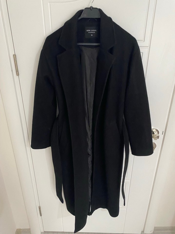 Kemerli Siyah Uzun Kaban - Görsel 5