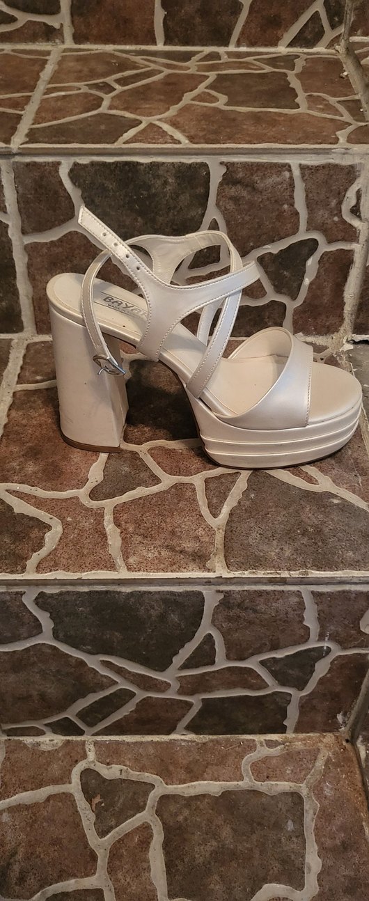 Beyaz Platform Topuklu Kadın Abiye Ayakkabı - Görsel 3