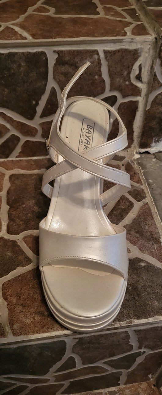 Beyaz Platform Topuklu Kadın Abiye Ayakkabı - Görsel 4