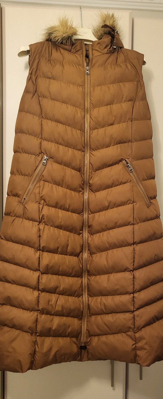 Fermuarlı kahverengi şişme yelek - Görsel 2