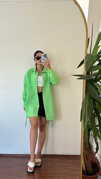 m Beden mavi Renk Oversize Poplin Gömlek