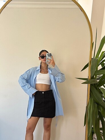 m Beden Oversize Poplin Gömlek
