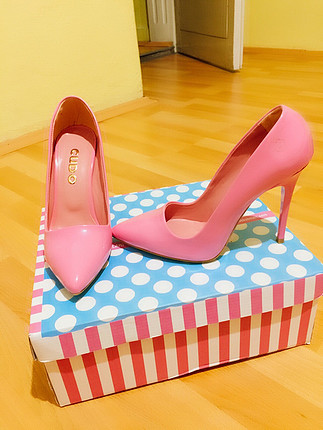 Pelinin Ayakkabıları Pembe Stiletto Barbie ayakkabısı
