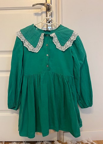 Yeşil müslin kumaş tunik