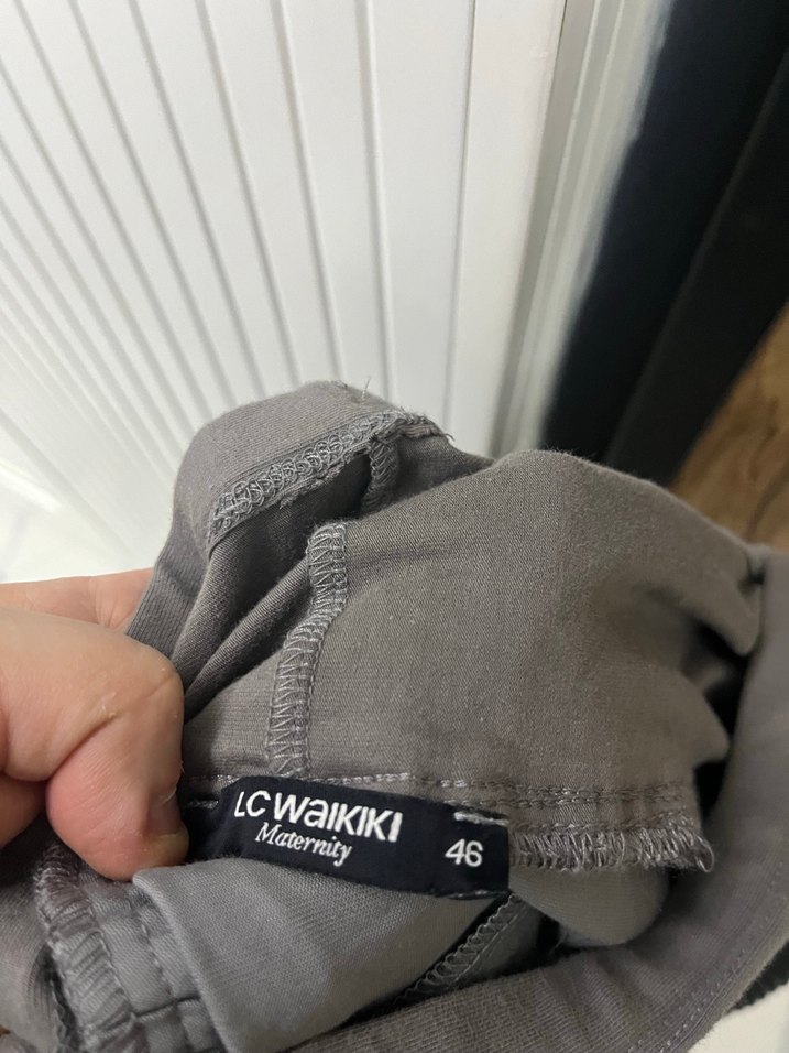 Gri Beli Bağlamalı Rahat Hamile Pantolonu - Görsel 2