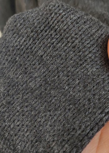 Gri  füme Uzun Triko Kadın Hırka - Görsel 6