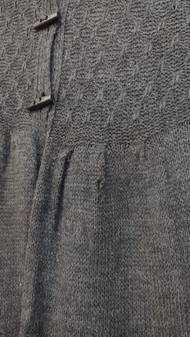 Gri  füme Uzun Triko Kadın Hırka - Görsel 5