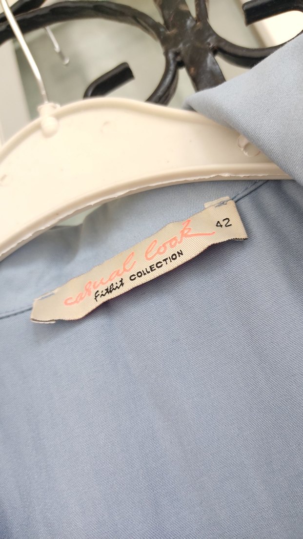 Kadın Mavi Kolsuz Uzun Trençkot - Görsel 3