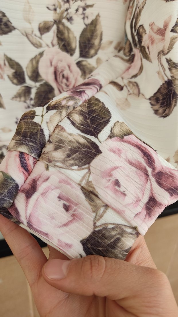 çiçekli fermuarlı ceket hırka - Görsel 5