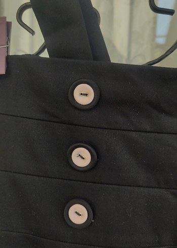 Düğmeli Siyah Uzun jile etek - Görsel 5