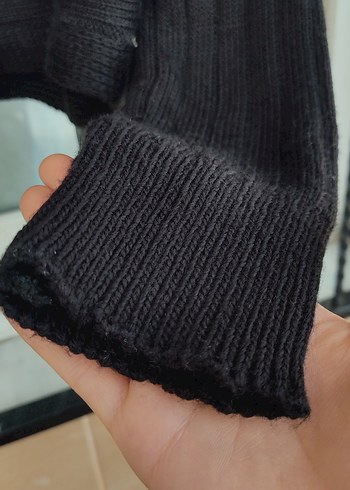 Siyah Triko Kadın Kazak, Salaş ve Rahat - Görsel 6