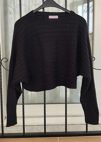 Siyah Triko Kadın Kazak, Salaş ve Rahat - Görsel 2