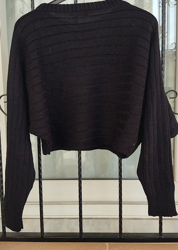 Siyah Triko Kadın Kazak, Salaş ve Rahat - Görsel 5