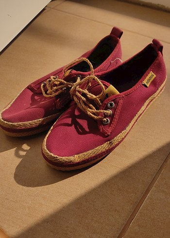 adidas bordo vintage hasır bağcık babet - Görsel 2