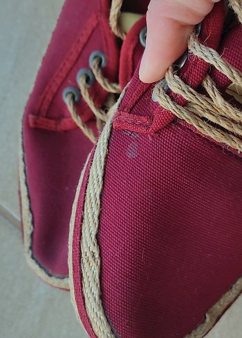 adidas bordo vintage hasır bağcık babet - Görsel 4