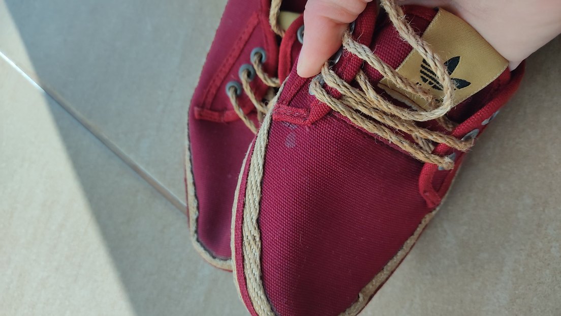 adidas bordo vintage hasır bağcık babet - Görsel 4