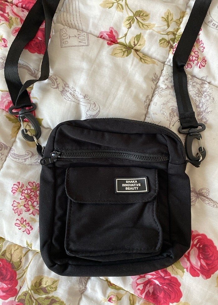 Siyah çok gözlü çapraz çanta - Görsel 2