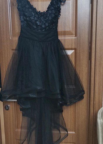 s Beden ZARA Uzun Siyah Gotik Kadın Abiye Elbise