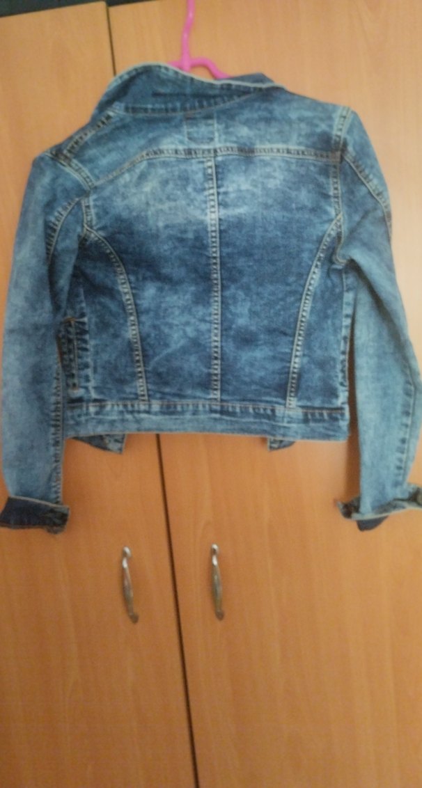 Mavi Bağlama Desenli Kadın Denim Ceket — görsel 2/3