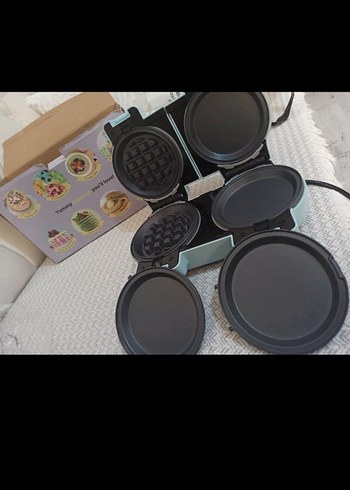 Mavi Çok Fonksiyonlu mini Waffl Makinesi almanya ürünü.2000tl - Görsel 5