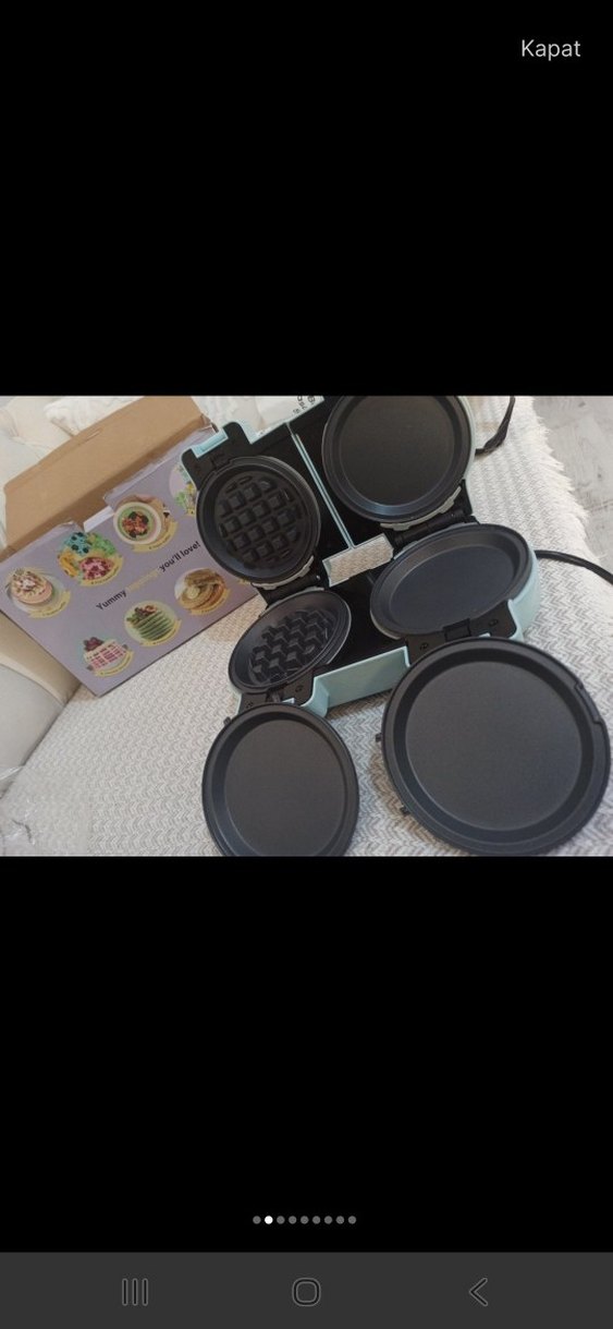 Mavi Çok Fonksiyonlu mini Waffl Makinesi almanya ürünü.2000tl - Görsel 5