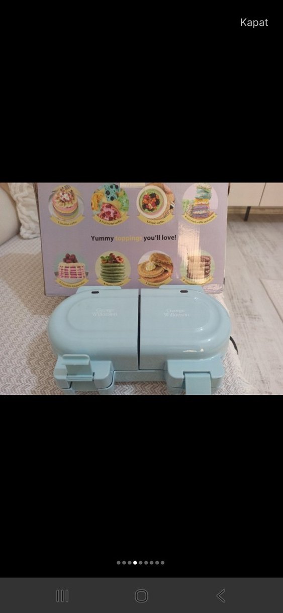 Mavi Çok Fonksiyonlu mini Waffl Makinesi almanya ürünü.2000tl - Görsel 2