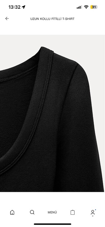 s Beden Zara uzun kollu fitilli T-shirt