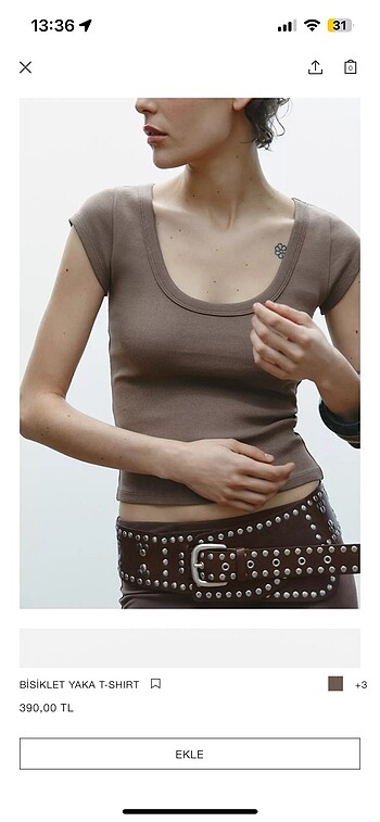 s Beden siyah Renk Zara uzun kollu fitilli T-shirt