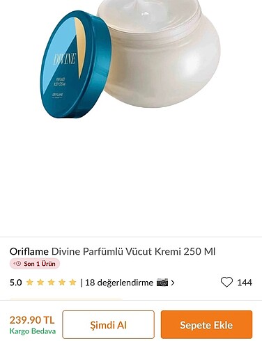 Divine parfümlü vücut kremi