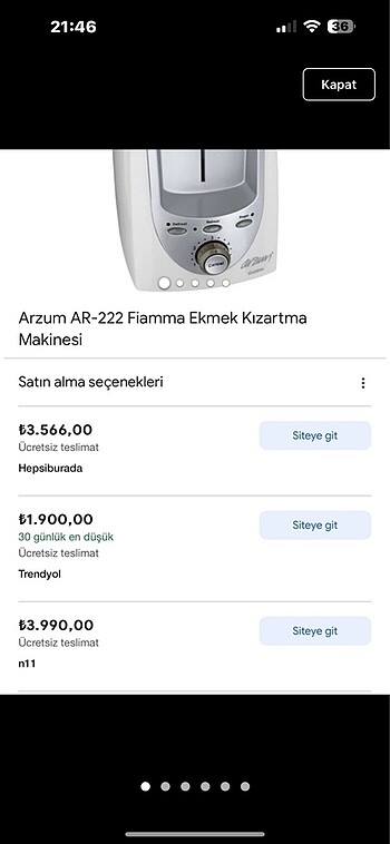 Arzum ekmek kızartma makinası arzum ekmek kızartma makinası - Görsel 2